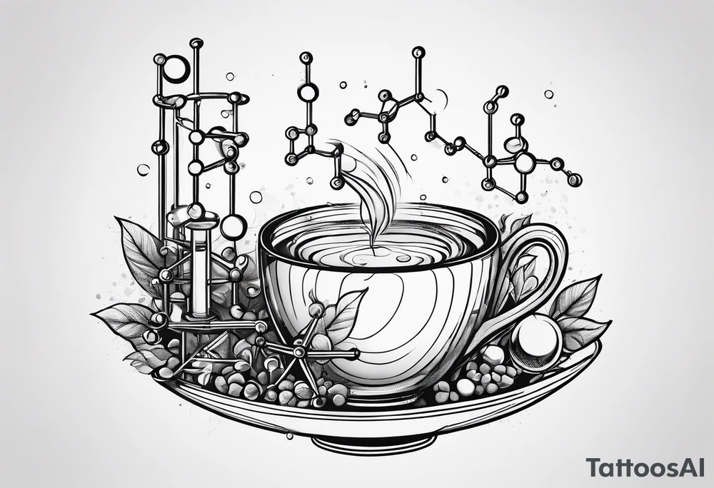 Chemistry caffeine molecular structure tattoo idea