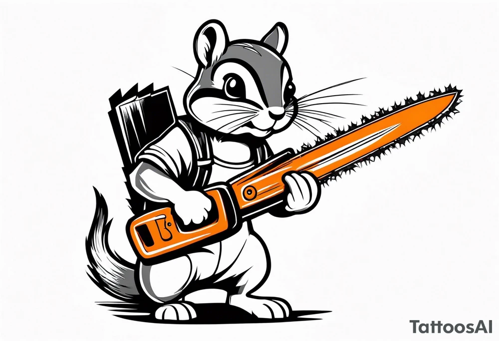 Chipmunk with a chainsaw tattoo idea