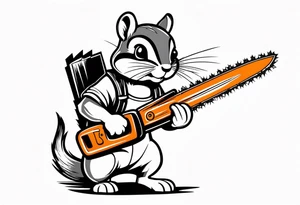 Chipmunk with a chainsaw tattoo idea