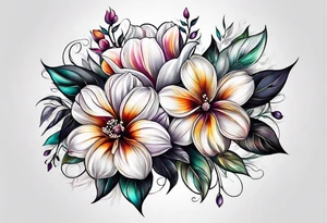 Extremely hyper realistic flowers tattoo idea