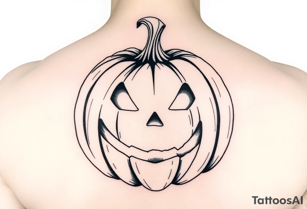 Spooky carved pumpkin tattoo idea