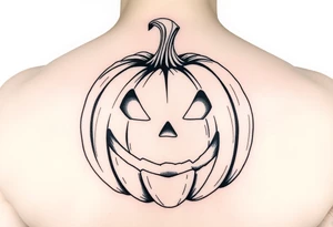 Spooky carved pumpkin tattoo idea