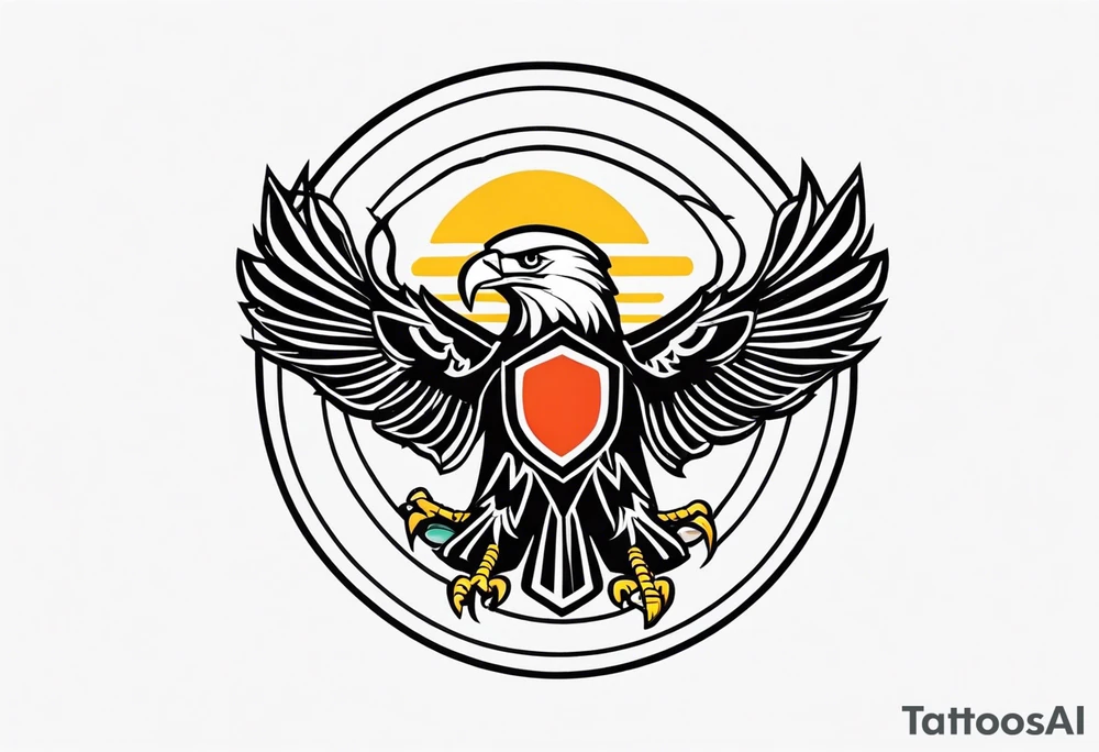 Very small tattoo similar to the eagle and sun on kazhak flag tattoo idea