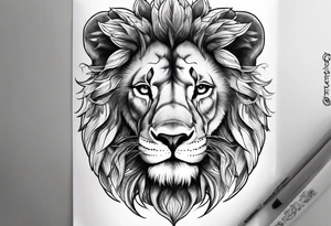 Lion head with Psalm 138:7 written out under it on a half sleeve. tattoo idea