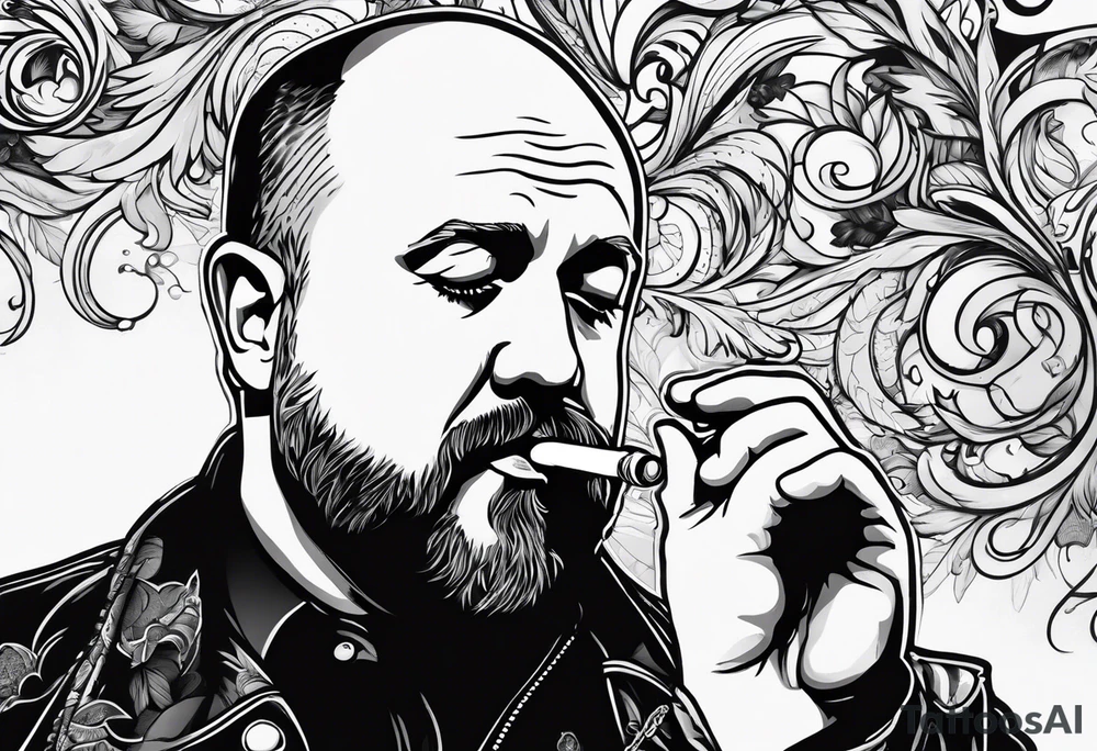 Louis C.K. smoking cigarette tattoo idea