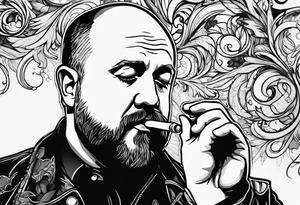 Louis C.K. smoking cigarette tattoo idea