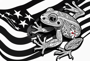 Tribal coqui wearing puerto rican flag tattoo idea