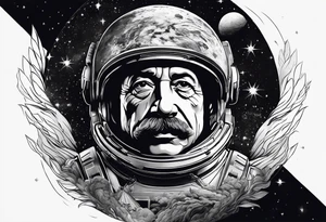 spartan, outer space, Einstein, physics, writing, sleeve tattoo tattoo idea