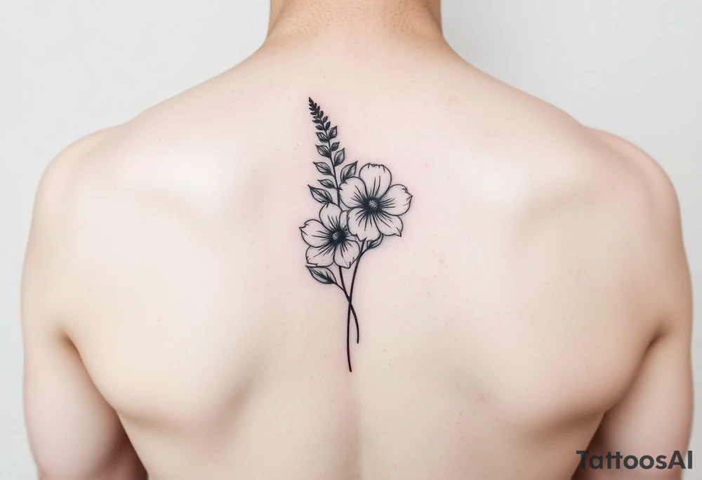 larkspur + hawthorne sleave tattoo, red ink tattoo idea