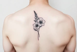 larkspur + hawthorne sleave tattoo, red ink tattoo idea