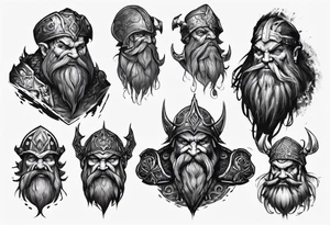 Dark iron dwarf tattoo idea
