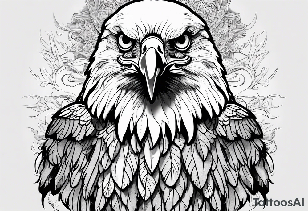 an eagle with six wings tattoo idea
