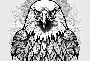 an eagle with six wings tattoo idea