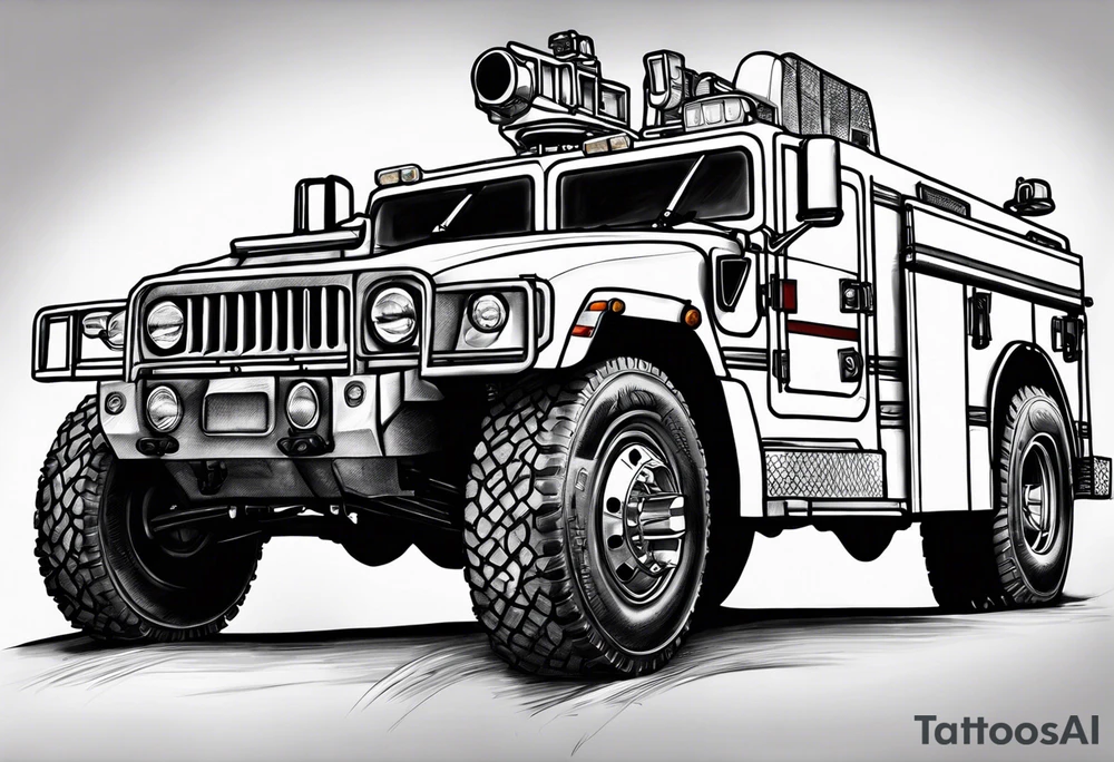 fire engine and humvee tattoo idea