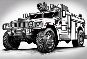 fire engine and humvee tattoo idea
