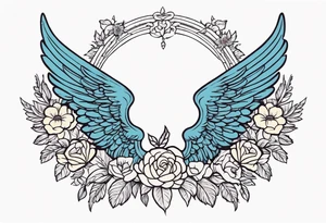 angel wings
old school vintage simple traditional design surrounded by vintage flowers


bold color simple tattoo idea