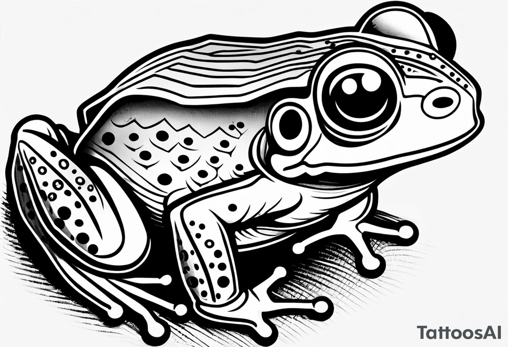 Cute small frog tattoo idea
