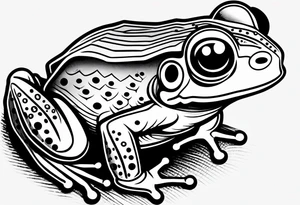 Cute small frog tattoo idea