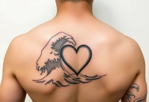 SEA WAVES IN BICEP, SUBTLY, THE HIGHEST TIDE BECOMES A HEART. tattoo idea