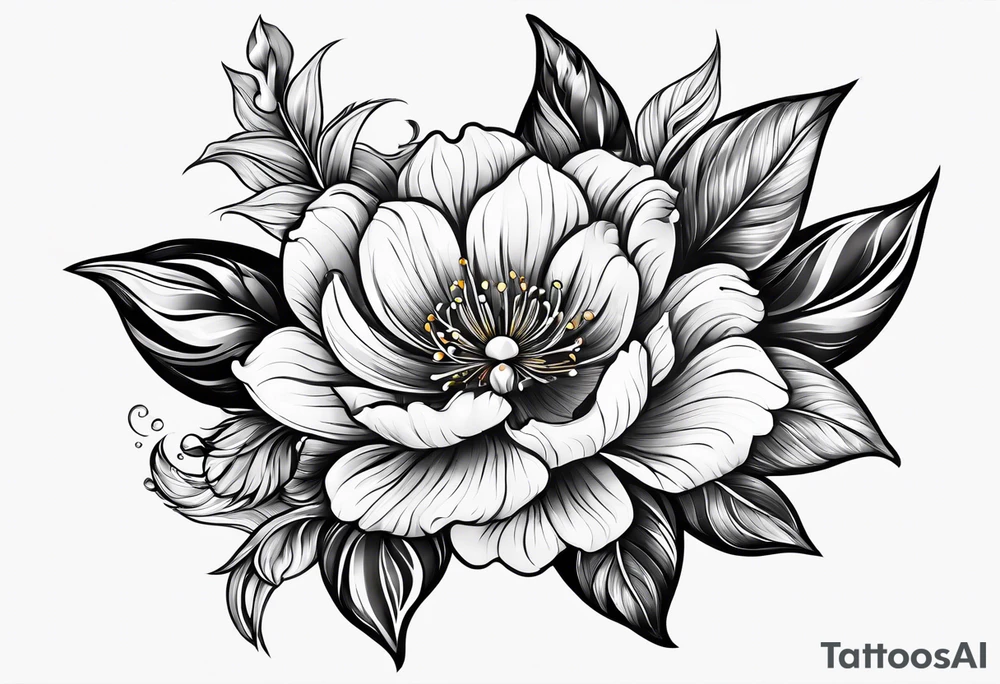 Flower fire for a male tattoo tattoo idea