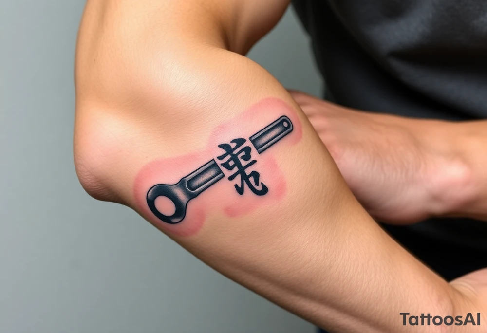 Straight Pipe Wrenches and kanji tattoo idea