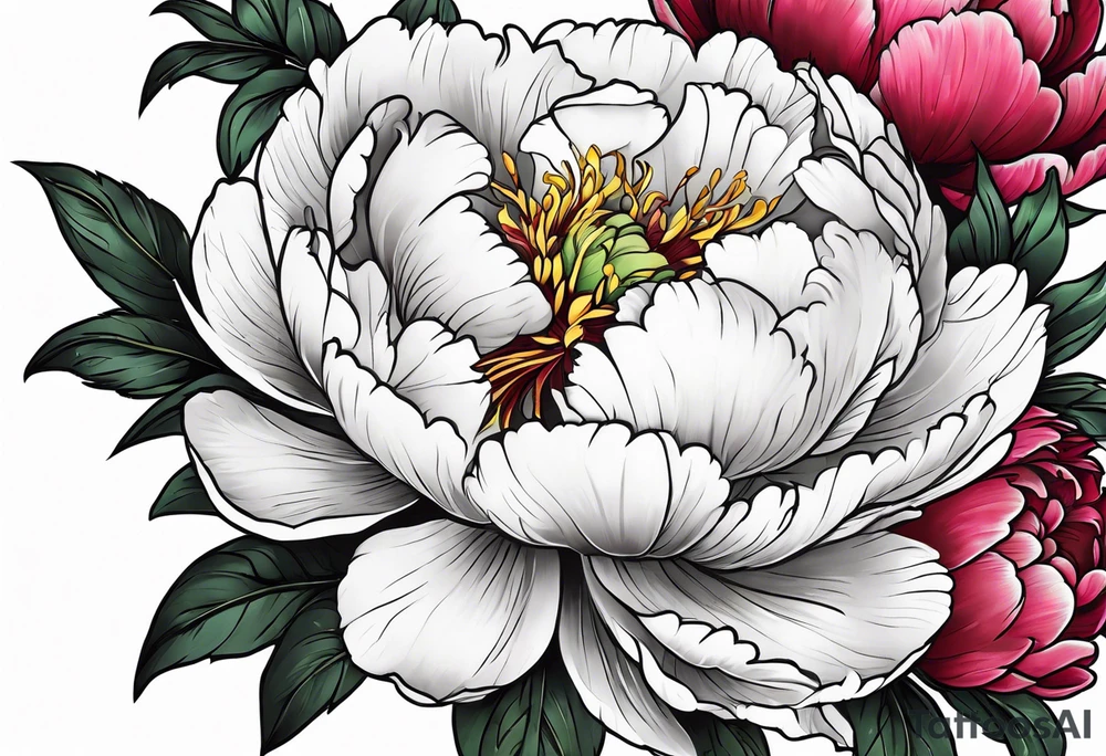 Peony flowers tattoo idea