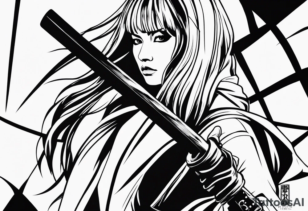 kill bill eyes inspired minimalist tattoo idea