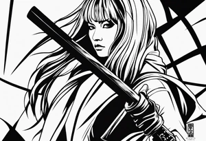 kill bill eyes inspired minimalist tattoo idea