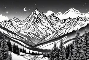 Rocky Mountains top of mountain tattoo idea