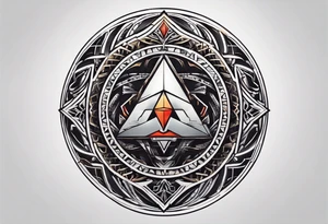Simplistic symbol large delta inside a circle made from chain tattoo idea