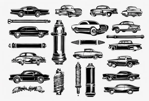 Car muffler tattoo idea
