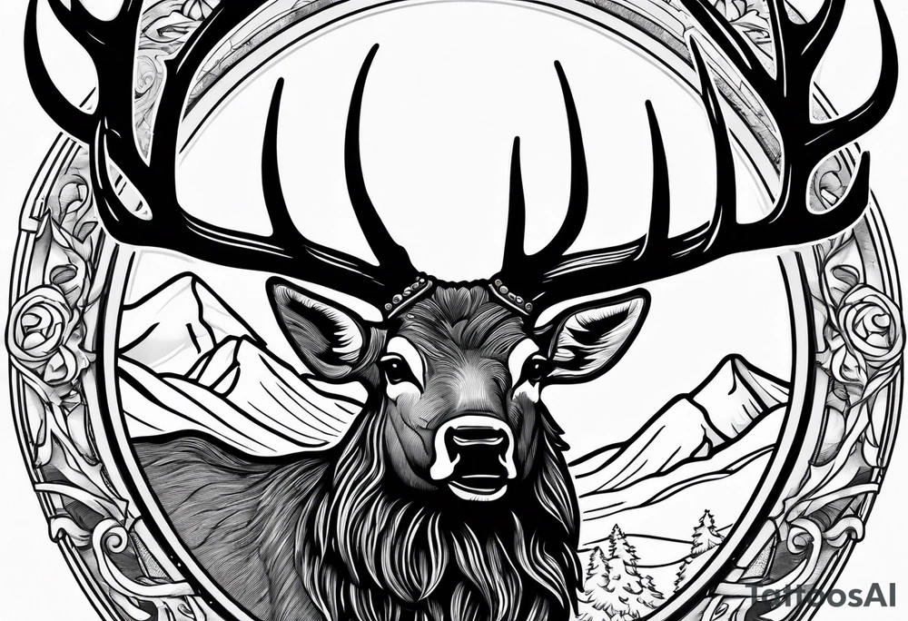 Elk Bugling tattoo idea