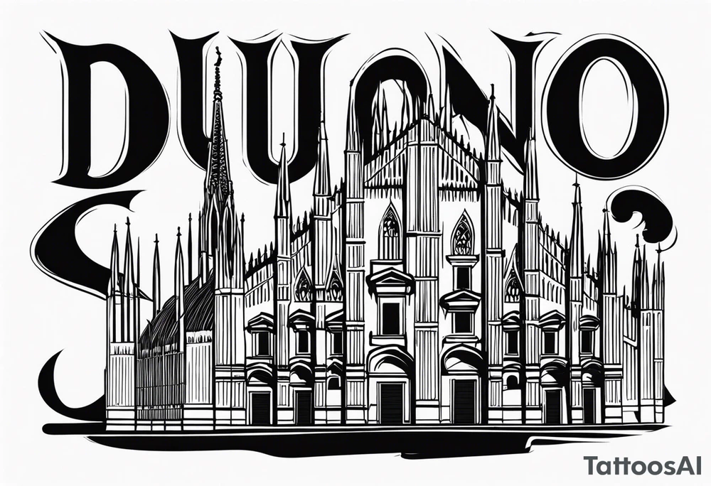 duomo of milano stylized tattoo idea