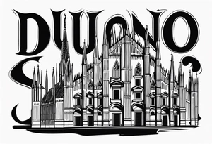 duomo of milano stylized tattoo idea