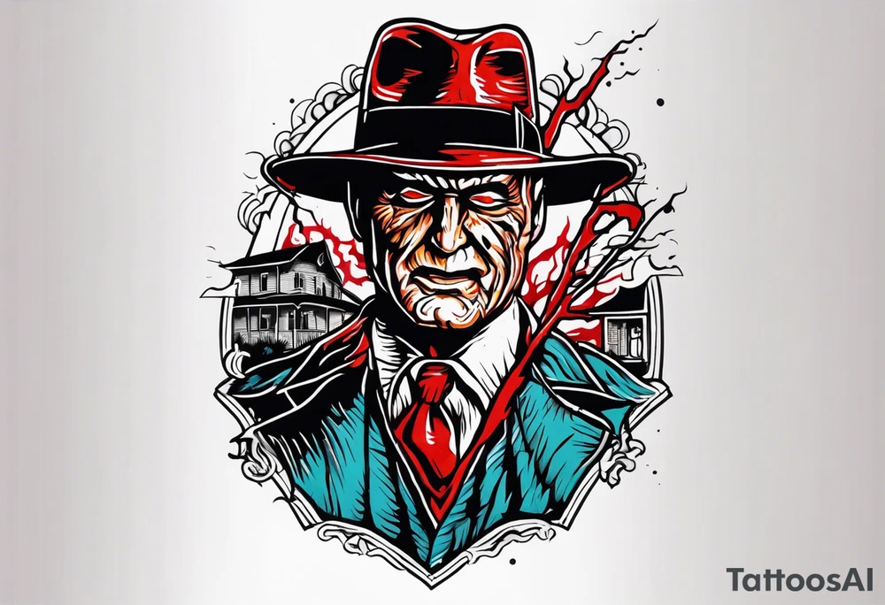 american traditional tattoo of the nightmare on elm street tattoo idea