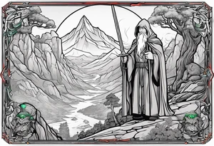 Lord of the rings with Star wars square tattoo idea