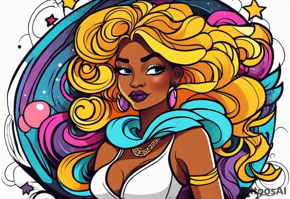 leo black woman tattoo idea