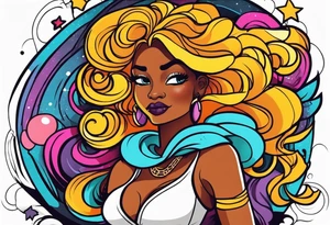 leo black woman tattoo idea
