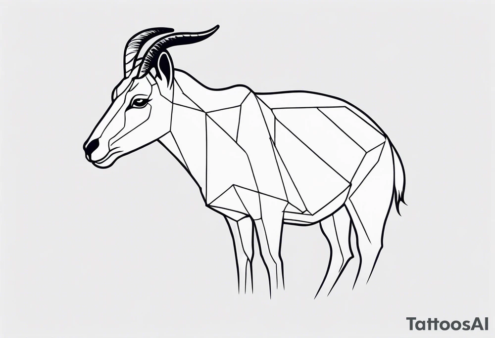 Shoulder/chest tattoo that is Half Goat, Half Kangaroo with a clear distinction of both tattoo idea