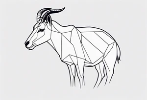 Shoulder/chest tattoo that is Half Goat, Half Kangaroo with a clear distinction of both tattoo idea