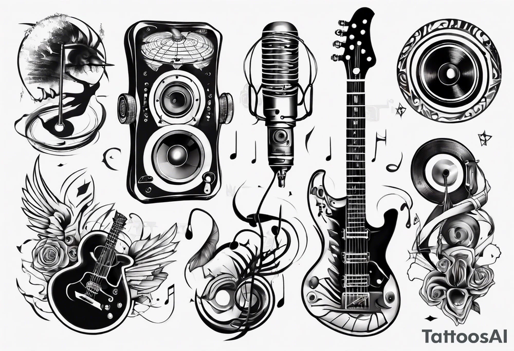 music sound tattoo idea