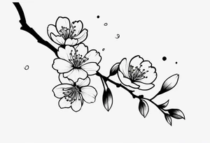cherry blossom branch going from shoulder to wrist, wrap around bicep, make it LONG tattoo idea