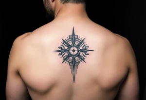 Fine-line geometric realism blade runner 1982 inspired dystopian, futuristic, cyberpunk tattoo idea
