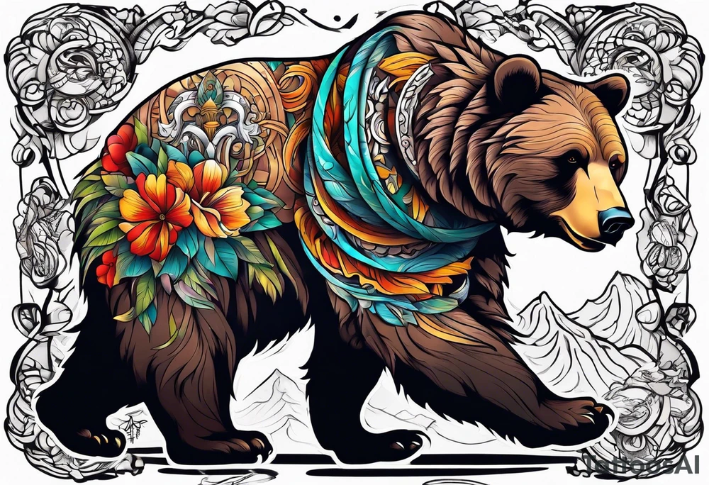 Dancing bear tattoo idea