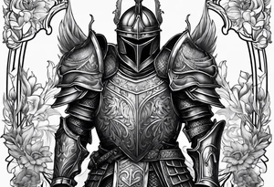 knight heavy armor full body tattoo idea