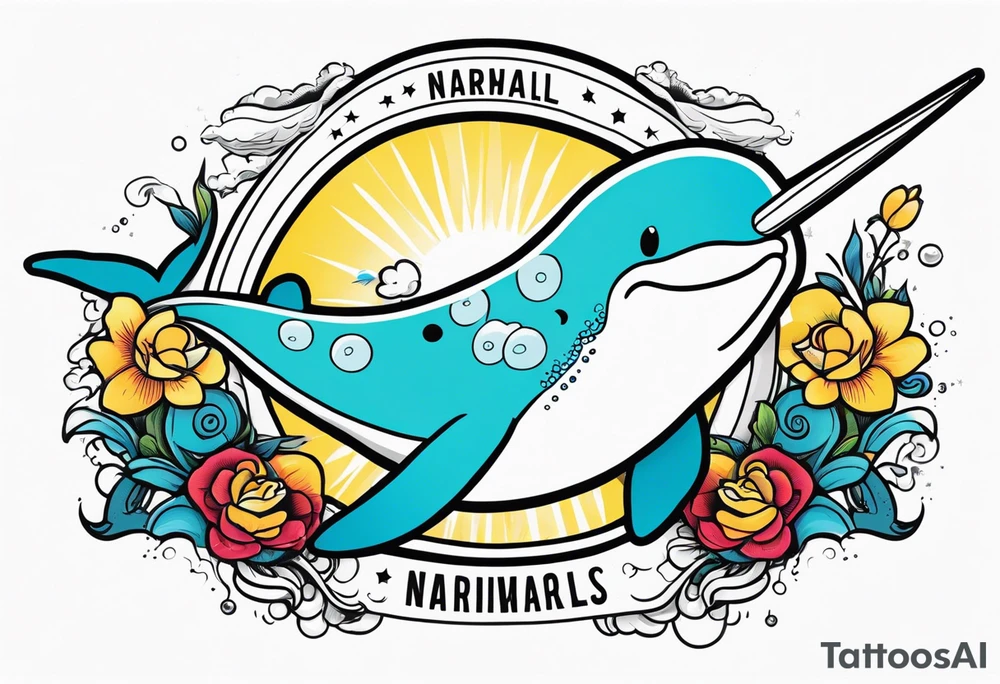 Memorial tattoo for electrical engineer who loved to laugh and liked narwhals tattoo idea