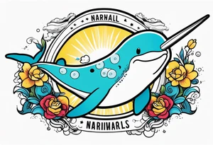 Memorial tattoo for electrical engineer who loved to laugh and liked narwhals tattoo idea