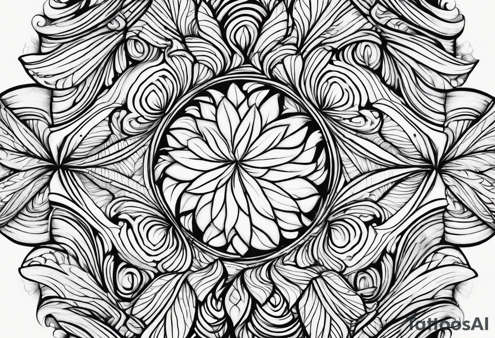 Fractals leaf tattoo idea