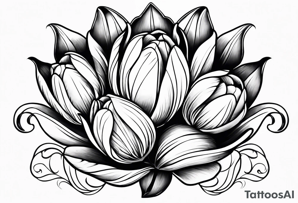 Gothic Dutch tulips tattoo tattoo idea