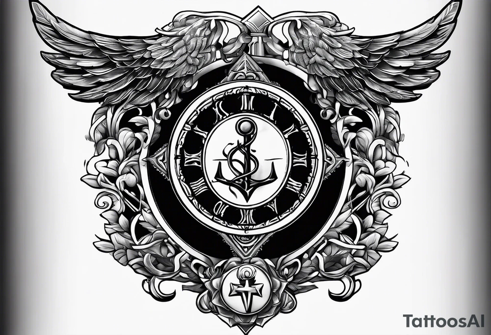 staff of caduceus square and compass tattoo idea